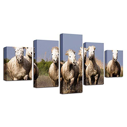 Pintura de la lona Arte de la pared 5 Piezas de alta definición Arte de la pared Animales Rebaño Pintura del paisaje Decoración de la cocina Imagen moderna de la lona Poster-Frame 40x60 40x80 40x100cm