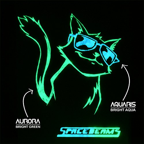 Pintura que Brilla en la Oscuridad, Aquaris (20ml), Color Aqua brillante (azul claro/turquesa) de SpaceBeams