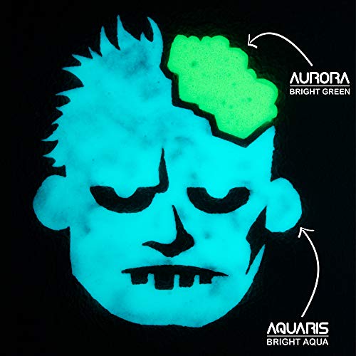 Pintura que Brilla en la Oscuridad, Aquaris (20ml), Color Aqua brillante (azul claro/turquesa) de SpaceBeams