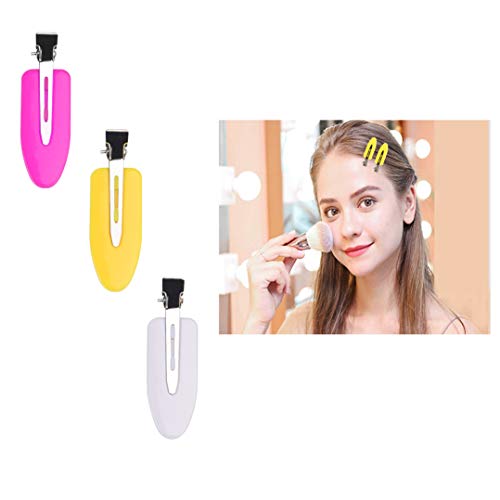 Pinzas para el Cabello sin Pines Kare & Kind – Sujetadores de Cabello sin Dobladillo – Negro/Rosado/Amarillo/Blanco – Diseño de Hoja de Acero Inoxidable – Para Flequillos y Peinados en General