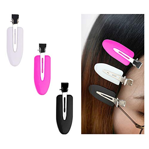 Pinzas para el Cabello sin Pines Kare & Kind – Sujetadores de Cabello sin Dobladillo – Negro/Rosado/Amarillo/Blanco – Diseño de Hoja de Acero Inoxidable – Para Flequillos y Peinados en General