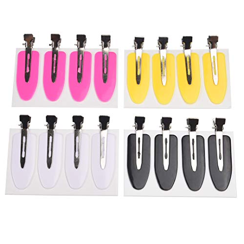 Pinzas para el Cabello sin Pines Kare & Kind – Sujetadores de Cabello sin Dobladillo – Negro/Rosado/Amarillo/Blanco – Diseño de Hoja de Acero Inoxidable – Para Flequillos y Peinados en General