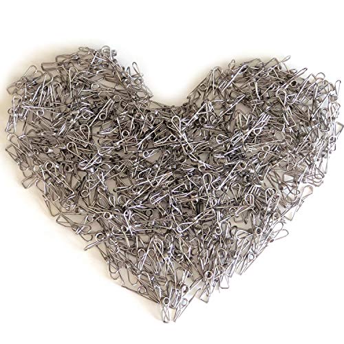 Pinzas para ropa de acero inoxidable para colgar antioxidantes para exteriores, casa, cocina, baño, jardín o balcón - PAQUETE DE 60 y BOLSA