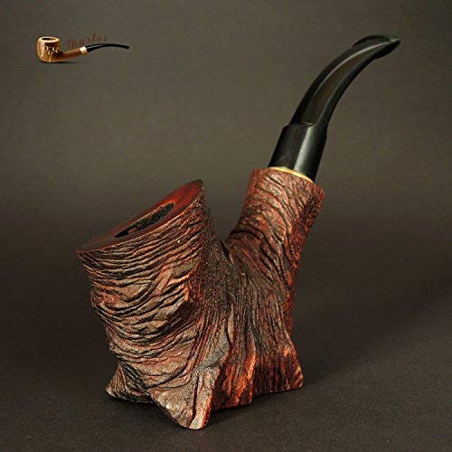 Pipe Master Talladas a Mano Única Fumar Pipa para Tabaco Stump Tipo Pera Árbol Hecho por Artesano