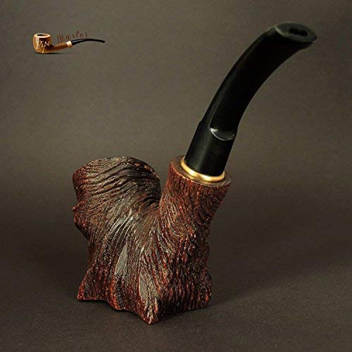 Pipe Master Talladas a Mano Única Fumar Pipa para Tabaco Stump Tipo Pera Árbol Hecho por Artesano