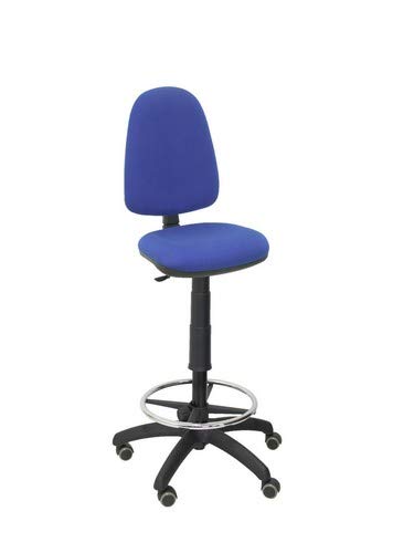 Piqueras Y Crespo T04CP Ayna bali- Taburete ergonómico, regulable en altura, aro reposapiés y ruedas de parquet, 100/123x46x40 cm, Azul