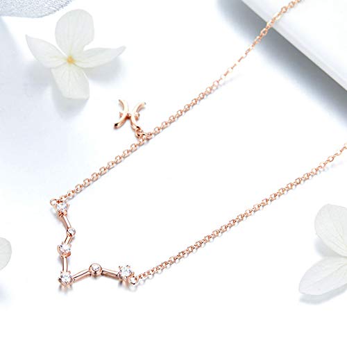 Piscis Colgante Horóscopo Collar-Plata de Ley 925 Signo del zodiaco Constelación Gargantilla Astrología Regalo de cumpleaños para mujeres Niñas