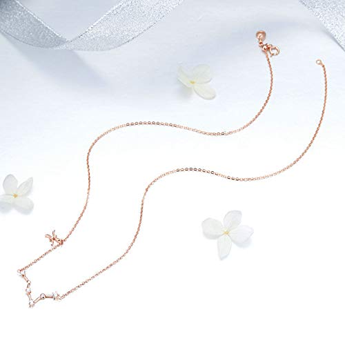 Piscis Colgante Horóscopo Collar-Plata de Ley 925 Signo del zodiaco Constelación Gargantilla Astrología Regalo de cumpleaños para mujeres Niñas