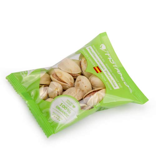 Pistachos ecológicos PISTAMED. Tostados sin sal - 2,24 Kg. Origen España (62 bolsas de 35 gr. = 2,24 kg.)