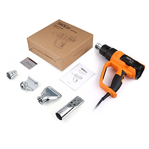 Pistola de Aire Caliente con 2000W, Tacklife HGP72AC Decapadora Avanzada con Pantalla LED, Temperatura Ajustable 50℃-650℃, Flujo Ajustable 250-500L/M, Memoria de Temperaturas 4 Boquillas Antioxidantes