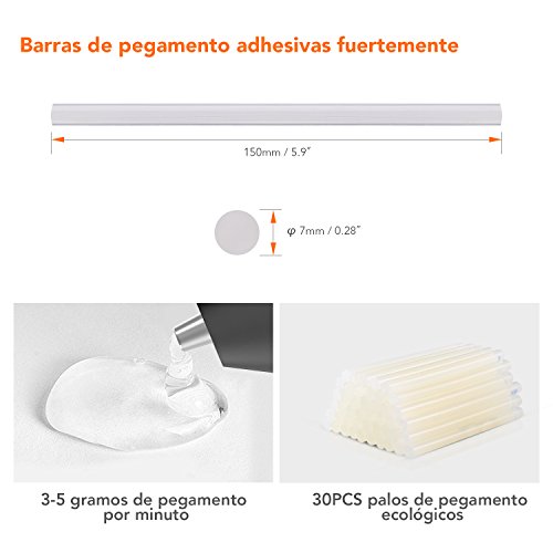 Pistola de Pegamento Caliente,TACKLIFE GGH01DC 3.6V con Batería de Litio 2000mAh con Cable USB Recargable, Indicador de Luz de Trabajo Perfecto Incluye 50 Cargas