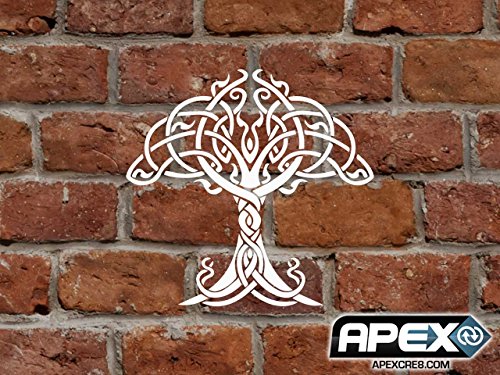 PixieBitz Celtic Norse - Plantilla para estarcir con Nudo Inspirado en el árbol, 30 x 20 cm, Mylar A, Aerógrafo, Manualidades, Grafitti