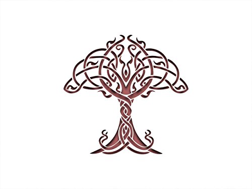 PixieBitz Celtic Norse - Plantilla para estarcir con Nudo Inspirado en el árbol, 30 x 20 cm, Mylar A, Aerógrafo, Manualidades, Grafitti