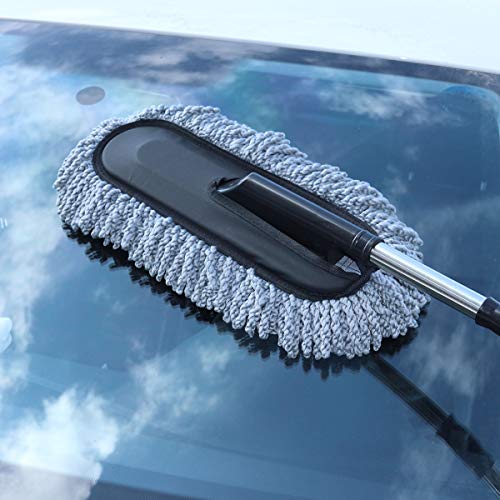 PIXNOR Coche Grande Limpieza Polvo Cepillo Cera Arrastre con Manija Retractable