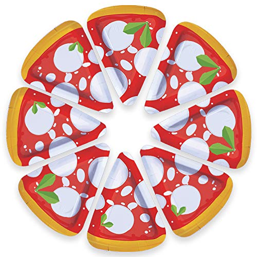Pizza Party - Juego de vajilla para Fiesta de Pizzas, 2 CDC (16 Platos, 16 Vasos, 20 servilletas, 1 Mantel Monocolor)