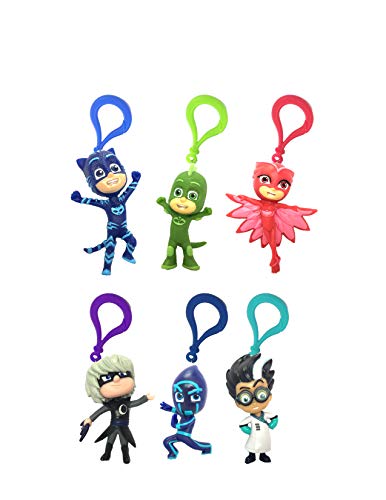 PJ Masks - Llavero de PVC 3D con clip (6 cm, 6 diseños diferentes)