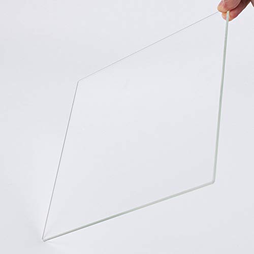 Placa de construcción de vidrio de borosilicato 235 mm x 235 mm x 3 mm para impresoras 3D, vidrio perfectamente plano con bordes pulidos