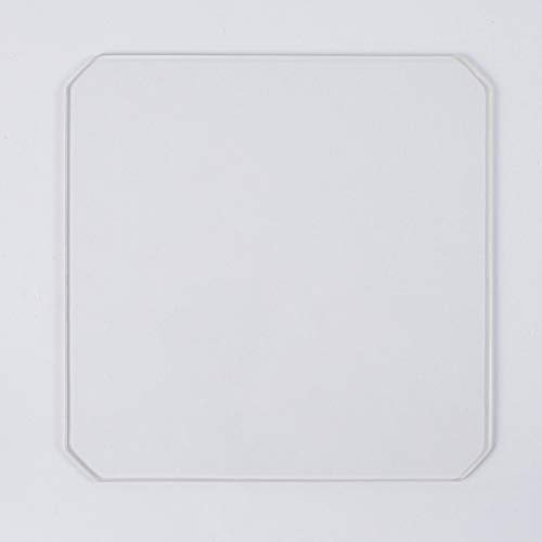 Placa de construcción de vidrio de borosilicato de chaflán de 220 mm x 220 mm x 4 mm para impresoras 3D, vidrio perfectamente plano con bordes pulidos