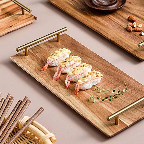 Placa de madera rectangular de estilo japonés postre pastel de pastelería Sala de Exposiciones de pantalla Bandeja de frutas Bandeja restaurante Plato sushi,L