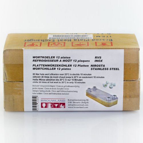 Placa würze enfriador Niro, 12 PLACAS para cerveza Brauer.