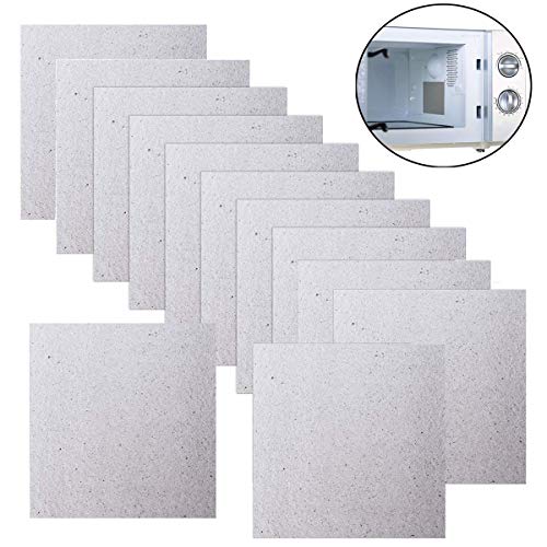 Placas de mica microondas,Mengger 12pcs Carton Microondas 13cm x 13cm,Lamina de Mica hoja universal Reparación cubierta guia de ondas para horno de microondas