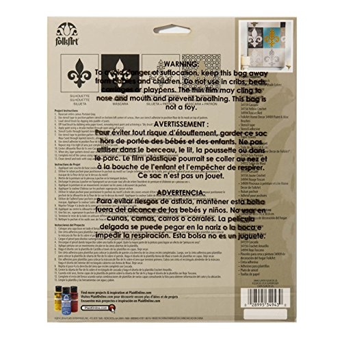 Plaid: Craft de plástico FolkArt Home Decor Carrocero Plantillas 3/PK Paleta (21,59 x 21,59 cm, diseño de Flor de lis