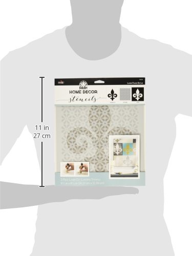 Plaid: Craft de plástico FolkArt Home Decor Carrocero Plantillas 3/PK Paleta (21,59 x 21,59 cm, diseño de Flor de lis