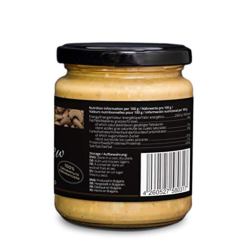 Planet Plant-Based Mantequilla de anacardo, orgánica, vegana, sin gluten. 2 frascos (2x250g), consiste en 100% de anacardos orgánicos ligeramente tostados - Consistencia tierna y cremosa