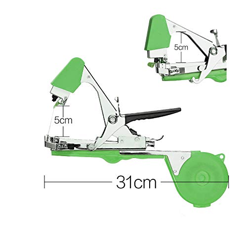 Planta Mano Atar La Máquina Jardín Tape Tool, Profesional Agricola Vid Atar Cinta Máquina para Atar Ramas de Planta, para Atadora de Tomates Vegetales Viña, con 10 rollos de Cinta y 1 paquete de Grapa