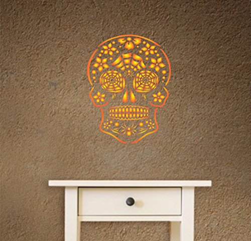 Plantilla de calavera de azúcar para Halloween, reutilizable, día de los muertos, día de los muertos, cinco de mayo, plantillas de pared para pintar, uso en proyectos de papel