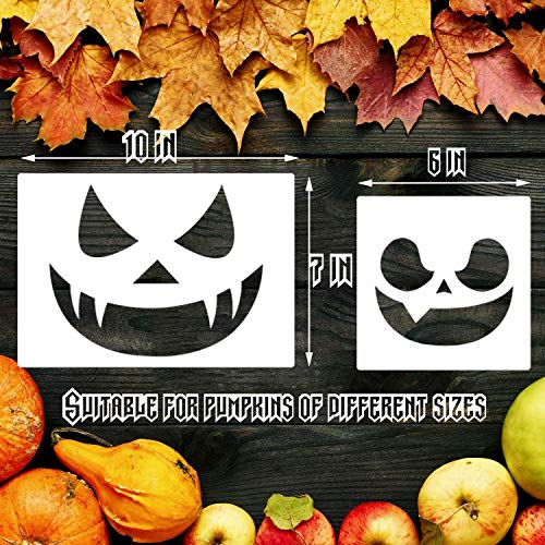 Plantillas de pintura de Halloween grandes, 21 plantillas de expresión de aerógrafo de calabaza reutilizables para bricolaje para tarjetas de bricolaje, manualidades, dibujo, pintura, pulverización,