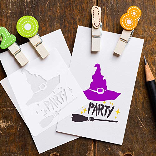 Plantillas de pintura de Halloween grandes, 21 plantillas de expresión de aerógrafo de calabaza reutilizables para bricolaje para tarjetas de bricolaje, manualidades, dibujo, pintura, pulverización,