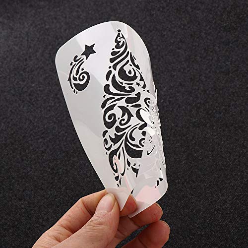 Plantillas de pintura, Plantillas de dibujo de Navidad, 8 pcs. Diferentes juegos de plantillas de escalas plásticas de estilo navideño con Feliz Navidad para bricolaje Pintura