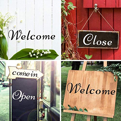 Plantillas Letras 40 Piezas Plantillas de Letras Plantillas de Alfabeto 80 Diseños Arte Plantillas para Pintar Mayúsculas Números Signos Plantilla Plástica Reutilizable