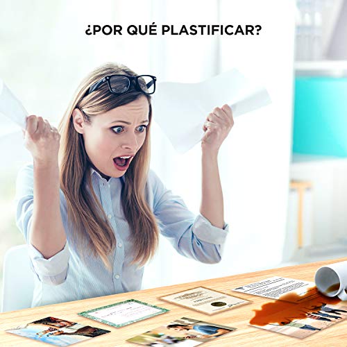 Plastificadora A4 A5 A7, ABOX Pixseal II Máquina para Plastificar en Frío y Caliente 350mm por min con Función ABS, Cortador de Papel, Redondeador de Esquina y 20 Fundas