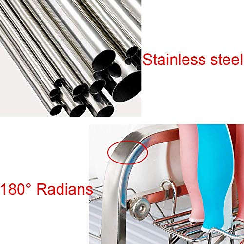 Plato de 2 niveles en rack Material Plato de Desague de cocina Estante de almacenamiento Escurridor con palillos/Cuchillos/corte del soporte for tarjetas Taza Poyo los titulares de servilleteros D