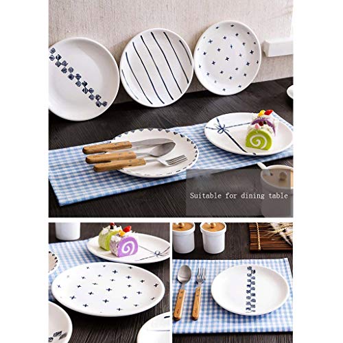 Plato De Cerámica La Vajilla De Patrón Simple De Calidad para Uso Doméstico Y De Hostelería （8 Pulgadas