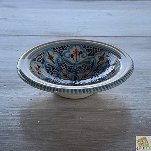 Plato Tebsi marroquí, 23 cm de diámetro, color turquesa