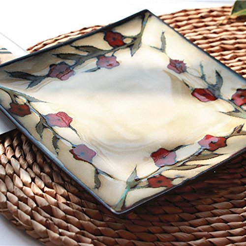 Platos De Cerámica Estilo Japonés Plato De Postre Al Horno Esmaltado Pequeña Frito Plato De Pescado Plato De Filete De Salmón Plato Vajilla Especial Estilo Japonés Placa Cuadrada L20.1.4