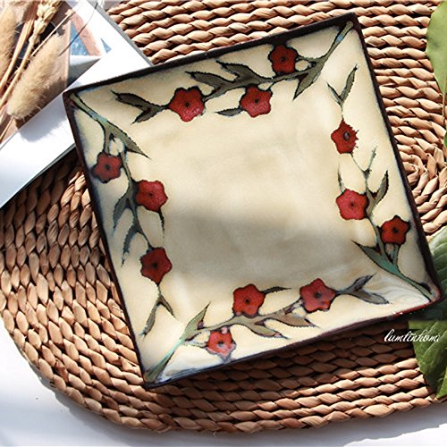 Platos De Cerámica Estilo Japonés Plato De Postre Al Horno Esmaltado Pequeña Frito Plato De Pescado Plato De Filete De Salmón Plato Vajilla Especial Estilo Japonés Placa Cuadrada L20.1.4