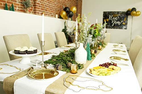 Platos de papel en diseño de lámina dorada para suministros de fiesta de cumpleaños (9 pulgadas, 48 unidades)