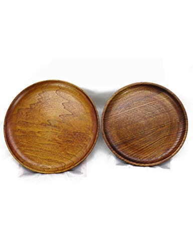 Platos Llanos Redondos de Madera para Fiesta Alimentos, Snacks, Bocadillos, Canapé, Servir, Ensaladas, Postre, Hamburguesas, Bandejas y Platos para Decoración del Hogar Y La Cocina, Vajilla de 6 P