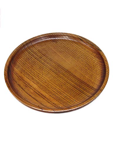 Platos Llanos Redondos de Madera para Fiesta Alimentos, Snacks, Bocadillos, Canapé, Servir, Ensaladas, Postre, Hamburguesas, Bandejas y Platos para Decoración del Hogar Y La Cocina, Vajilla de 6 P