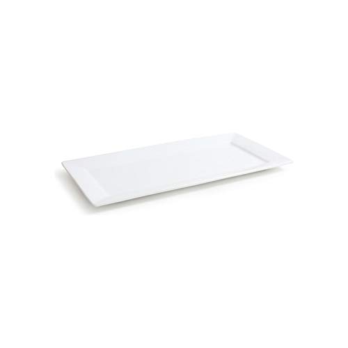 Platos rectangulares, de porcelana, color blanco, 6 tamaños diferentes, porcelana, 36x18cm