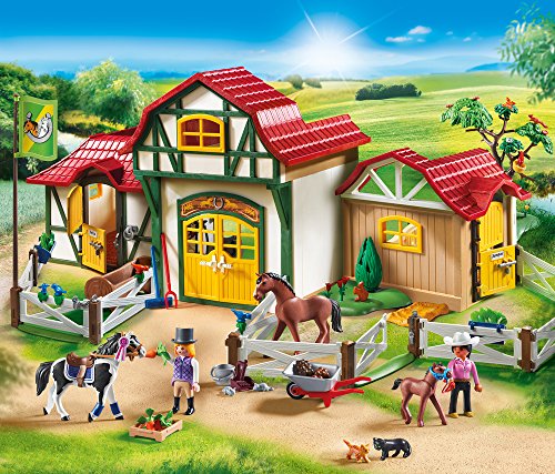 PLAYMOBIL Country Granja de Caballos con Tinker, Trakehner y su Potro, A partir de 5 años (6926) , color/modelo surtido