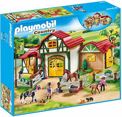 PLAYMOBIL Country Granja de Caballos con Tinker, Trakehner y su Potro, A partir de 5 años (6926) , color/modelo surtido
