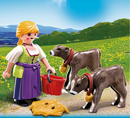 PLAYMOBIL Especiales Plus - Granjera con terneros, playset (4778)