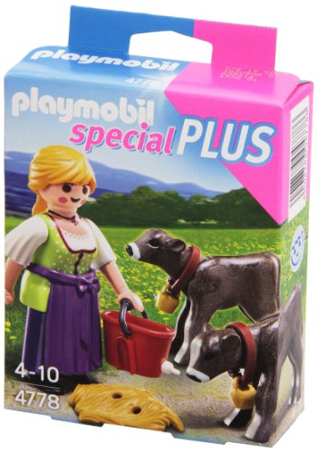 PLAYMOBIL Especiales Plus - Granjera con terneros, playset (4778)