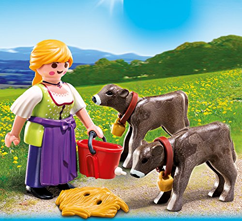 PLAYMOBIL Especiales Plus - Granjera con terneros, playset (4778)
