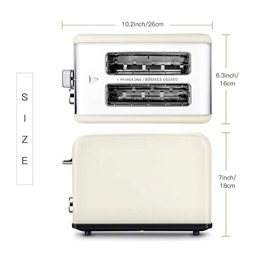 PLEASUR Tostadoras compactas para Bagel de Pan pequeño, 2 rebanadas, Ranura Ancha, tostadora de Cocina de Acero Inoxidable, Rebanada, tostadora para Bagel de Pan